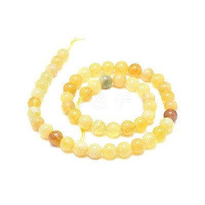Natural Yellow Opal Beads Strands G-F674-07A-8mm-1