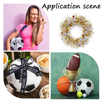 4 Rolls 4 Styles Polyester Sport Ball Printed Grosgrain Ribbon OCOR-GF0004-31B-1