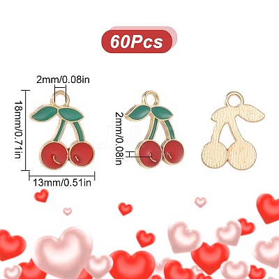 60Pcs Alloy Enamel Pendants ENAM-SC0003-86-1