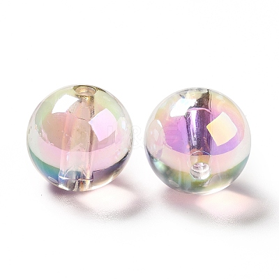 Two Tone UV Plating Rainbow Iridescent Acrylic Beads TACR-D010-03A-06-1