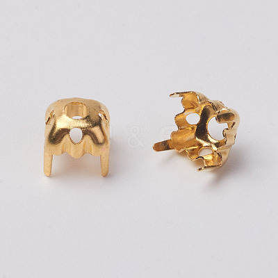 Square Brass Sew on Prong Settings X-KK-O084-05G-6x6mm-1