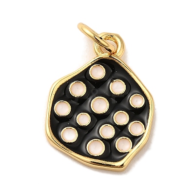 Brass Enamel Pendants KK-U027-21G-01-1