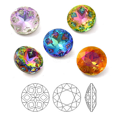K9 Glass Rhinestone Cabochons RGLA-P036-01B-M-1
