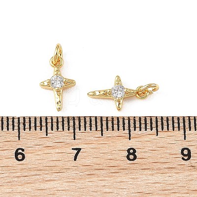 SHEGRACE Brass Micro Pave Clear Cubic Zirconia Pendants XGRQ2O697-453G-1