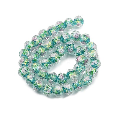 Handmade Foil Lampwork Beads Strands FOIL-S136-001F-1
