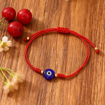 Handmade Lampwork Evil Eye Bead Braided Bracelets RO1505-1-1