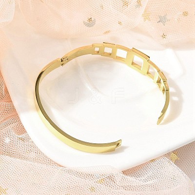 Ion Plating(IP) 304 Stainless Steel Hinged Bangles for Women BJEW-A011-17G-1