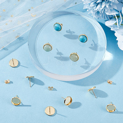 50Pcs 304 Stainless Steel Stud Earring Settings STAS-BBC0001-67-1