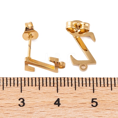 Ion Plating(IP) 304 Stainless Steel Stud Earrings FIND-Q103-01Z-G-1