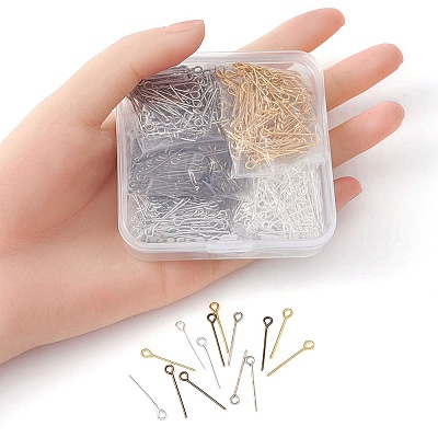 1000Pcs 5 Colors Iron Eye Pins IFIN-YW0001-69-1