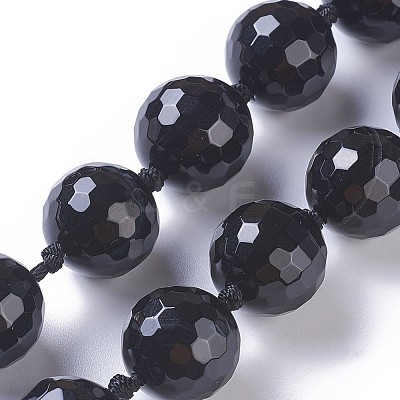 Dyed & Heated Natural Black Agate Beads Strands G-F620-05A-18mm-1