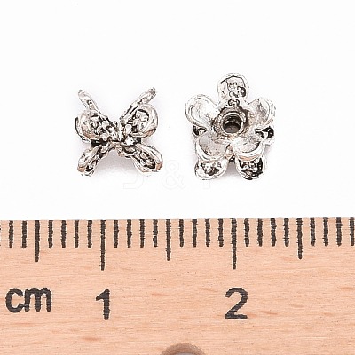 Tibetan Style Double Sided Flower Bead Caps PALLOY-O042-02-1
