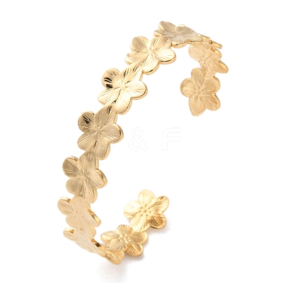304 Stainless Steel Cuff Bangles for Women LS-BJEW-K263-05G-06-1