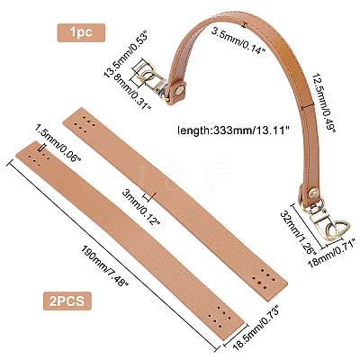 Leather with Alloy Chain Bag Strap FIND-WR0003-88-1