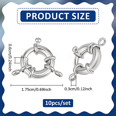 10Pcs Rack Plating Brass Spring Ring Clasps KK-PH0015-32-1