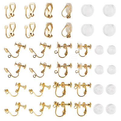 24Pcs 3 Styles 316 Stainless Steel Clip-on Earring Findings STAS-TA0006-31G-1