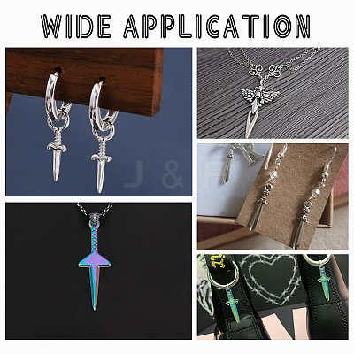 16Pcs 4 Style Stainless Steel Pendants STAS-AR0001-78-1