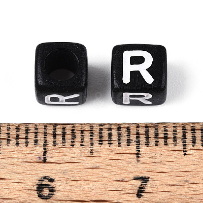 Initial Acrylic Horizontal Hole Beads OACR-ZX006-35R-1