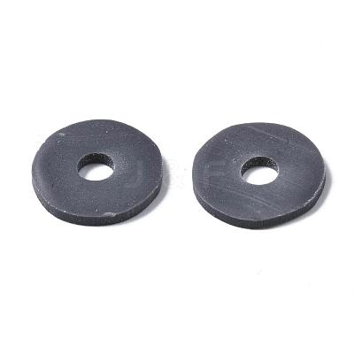 Flat Round Handmade Polymer Clay Beads CLAY-R067-12mm-41-1
