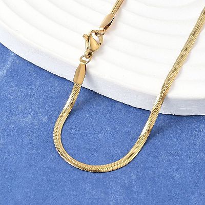 Ion Plating(IP) 304 Stainless Steel Snake Chains Necklaces NJEW-O058-25G-1