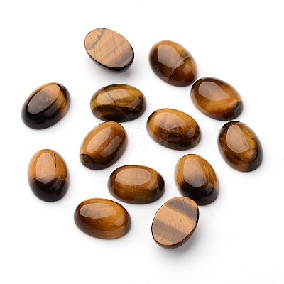 Natural Tiger Eye Oval Cabochons X-G-L394-06-18x13mm-1