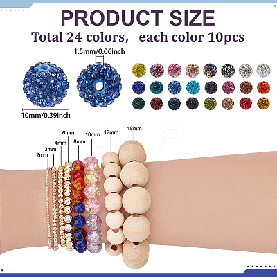 Pave Disco Ball Beads RB-PH0008-21-1
