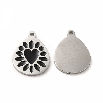 304 Stainless Steel Enamel Pendants STAS-F291-04P-02-1