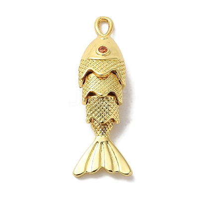 Brass Micro Pave Cubic Zirconia Pendants KK-C072-40G-1