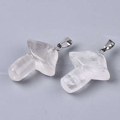 Natural Quartz Crystal Pendants G-R480-02C-1