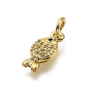 Brass Micro Pave Cubic Zirconia Pendants KK-Z100-05G-1