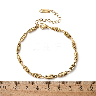 304 Stainless Steel Spring Oval Link Chain Bracelets for Women Men BJEW-S164-01G-1