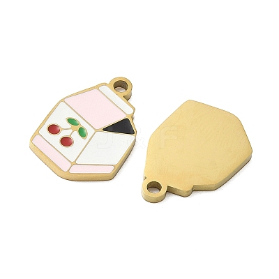 304 Stainless Steel Enamel Pendants X1-STAS-G360-04G-08-1
