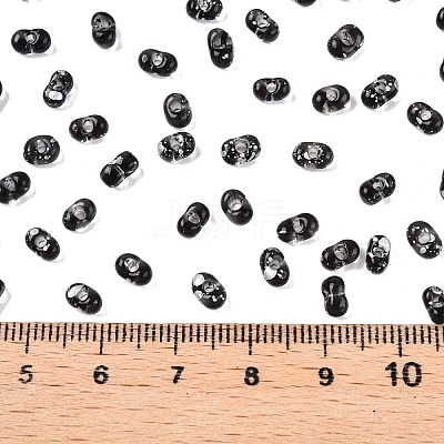 Picasso Spray Painted Glass Seed Beads SEED-T006-04-35-1