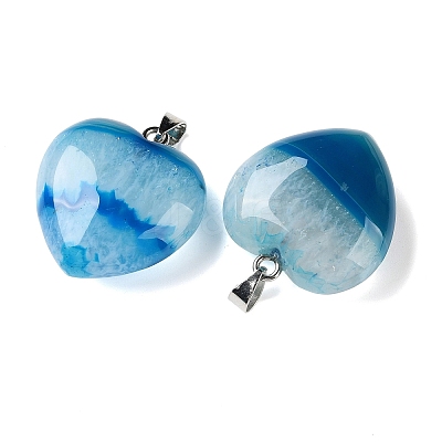 Dyed & Heated Natural Crystal Core Agate Pendants GG-CBACB71-04P-03-1