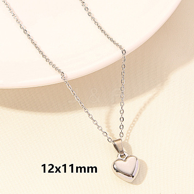304 Stainless Steel Heart-shaped Necklace Jewelry DIY Accessories FY2457-5-1