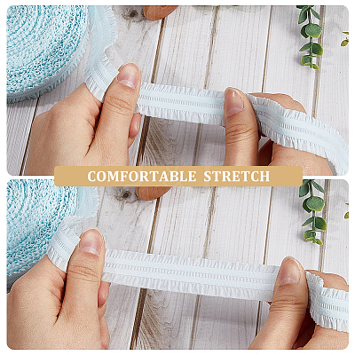 Polyester Ruffled Elastic Cord EW-WH0015-02B-1