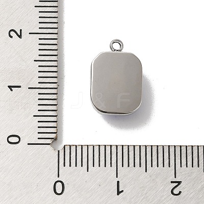 304 Stainless Steel Glass Pendants STAS-L022-062P-08-1