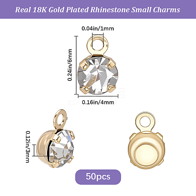 50Pcs Brass Pendants KK-BBC0025-91B-1