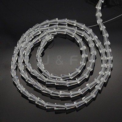 Faceted Cone Glass Beads Strands GLAA-F035-01-1