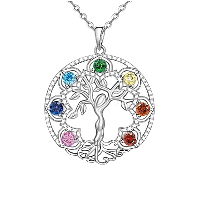 Micro Pave Cubic Zirconia Pendant Necklaces PW-WGAEE13-01-1
