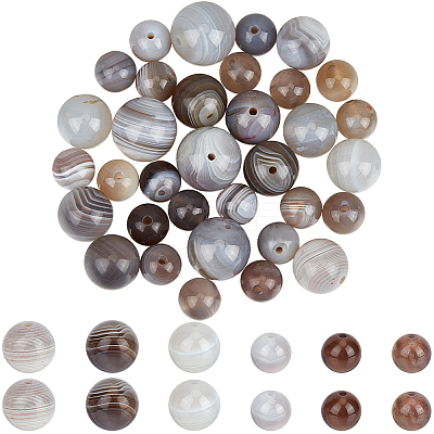 35Pcs 3 Styles Natural Botswana Agate Beads G-PA0002-43-1