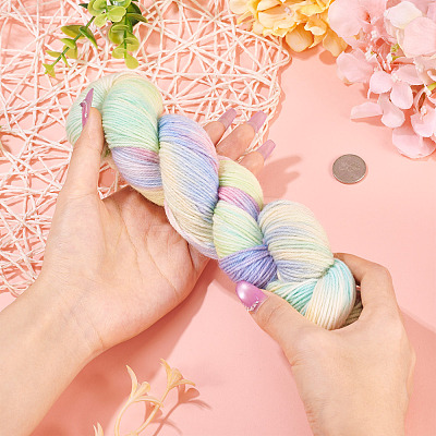 1 Skein Gradient Segment Dyed 80% Wool 20% Acrylic Blended Yarn OCOR-TA0003-02D-1