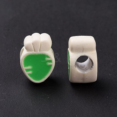 Rubberized Style Acrylic European Beads SACR-E009-02-1