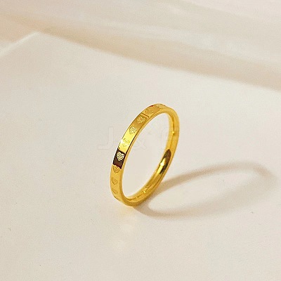 Heart Pattern 201 Stainless Steel Finger Rings FS-WG2B97B-04-1
