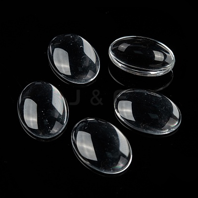 Transparent Glass Cabochons GGLA-R022-25x18-1