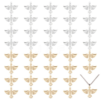 40Pcs 2 Colors Brass Pendants KK-AR0003-32-1