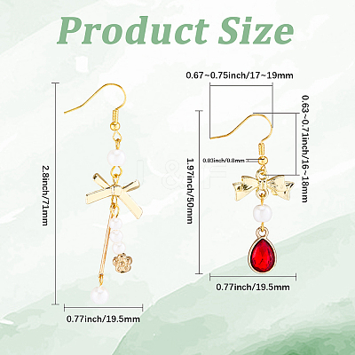 DIY Heart Bowknot Earring Making Kits DIY-SC0031-08-1