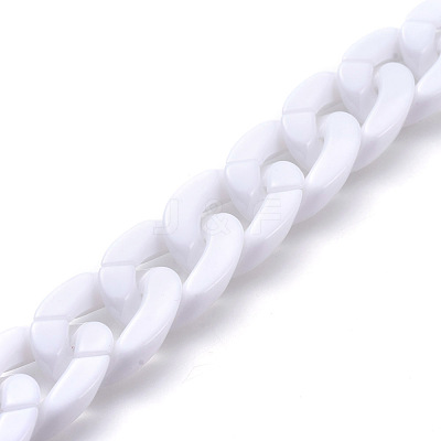 Handmade Opaque Acrylic Curb Chains AJEW-JB00564-11-1