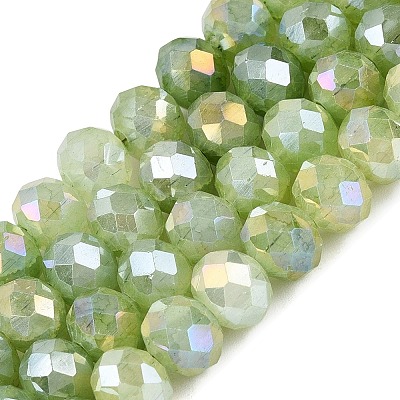 Dyed Crackle Imitation Jade Glass Beads Strands EGLA-Q131-02C-03-1