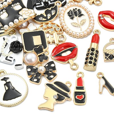 19Pcs 19 Styles Alloy Enamel Charms ENAM-YW0008-62-1